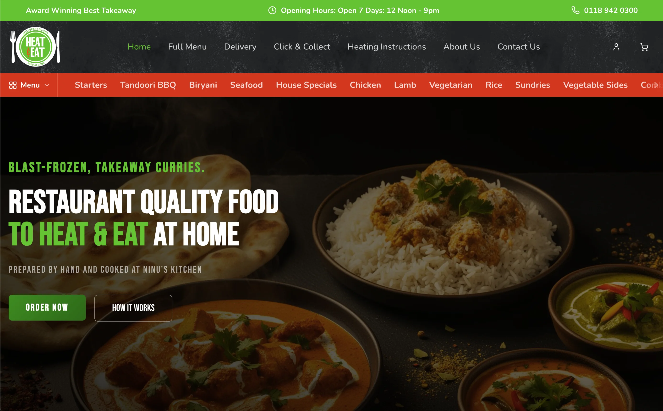 Heat & Eat restaurant website built by GridWork